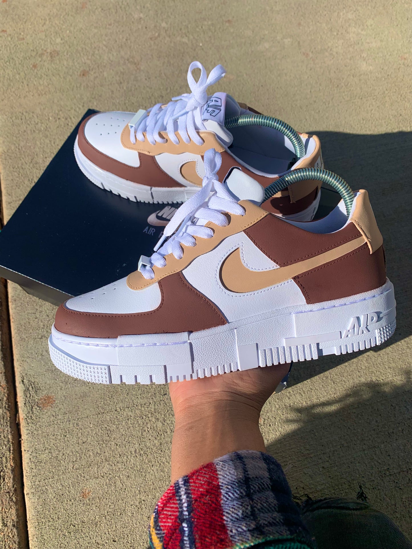 Coffee Brown Custom Air Force 1 Pixels