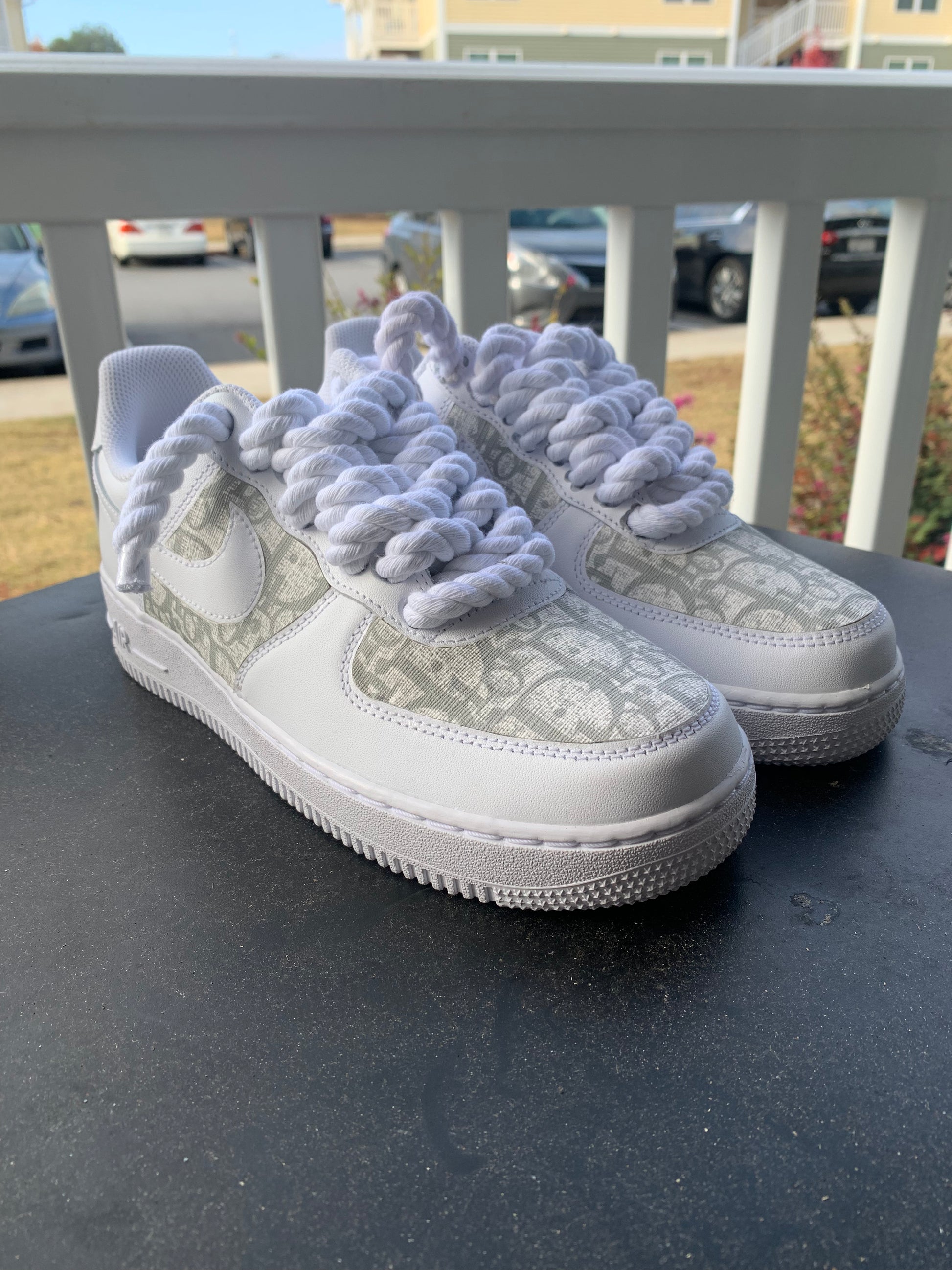Custom Louis Vuitton Air Force ones￼ With rope laces￼ #custom
