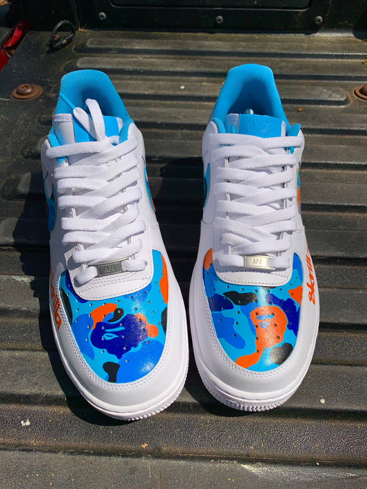 Bape Bluez Custom Air Forces